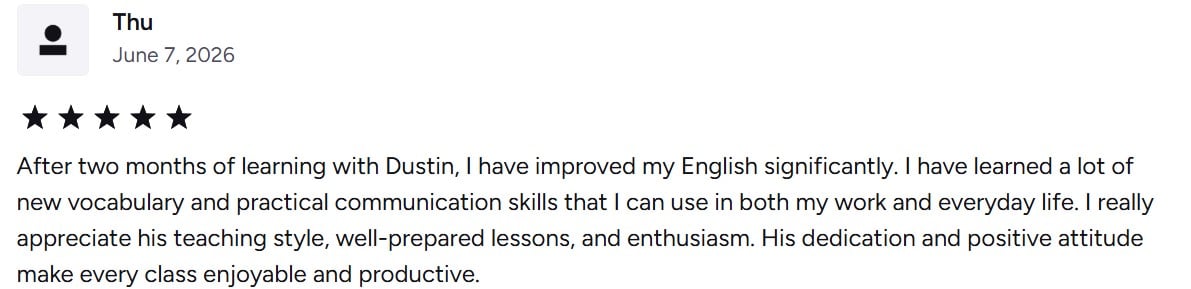 Student testimonial