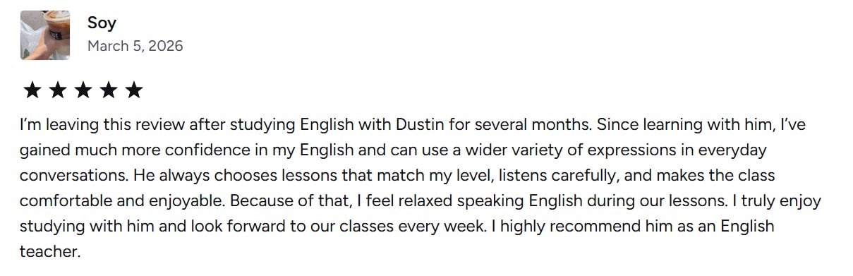 Student testimonial